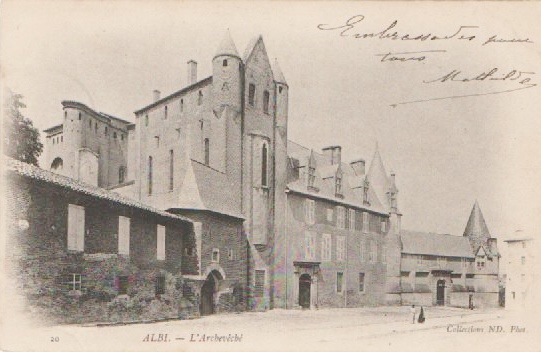carte postale d'Albi, le Palais de la Berbie, vers 1900
